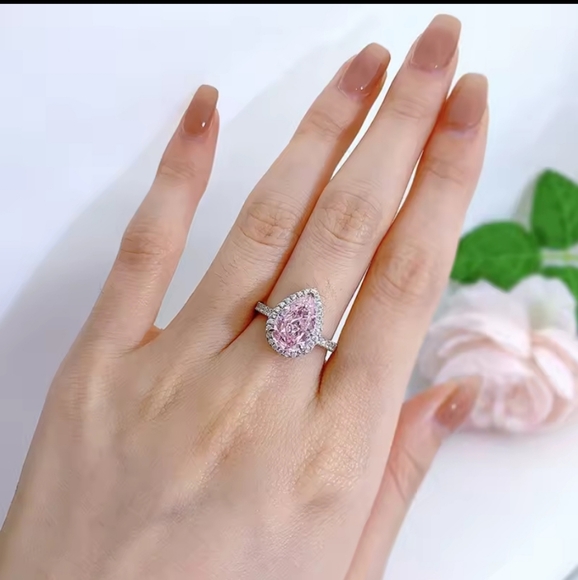 Sakura Pink Zirconia Ring - Picture 3 of 5